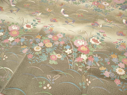 平和屋着物●訪問着　花蝶文　暈し染め　金彩　正絹　逸品　CAAY4869ut