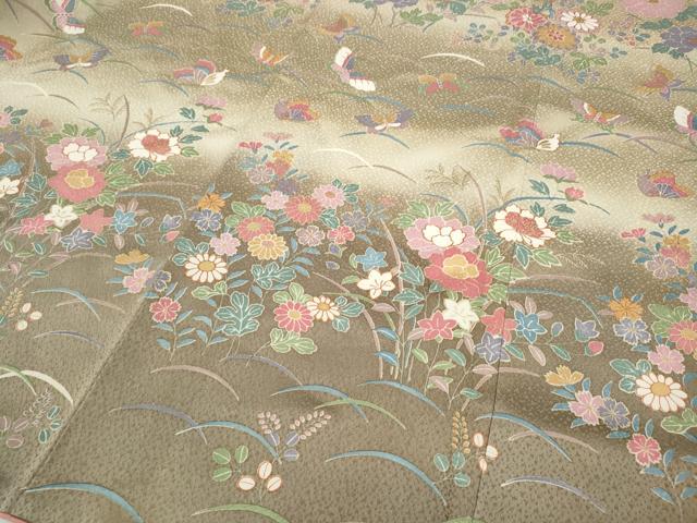 平和屋着物●訪問着　花蝶文　暈し染め　金彩　正絹　逸品　CAAY4869ut