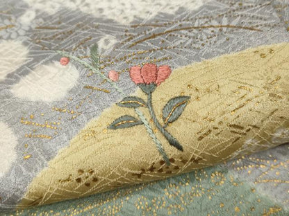 平和屋着物●訪問着　絞り　刺繍　雲取り地紙花文　金彩　正絹　逸品　CAAY4885ut