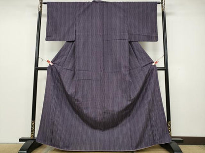 平和屋着物●上質な紬　よろけ縞　正絹　逸品　CAAY4886ut