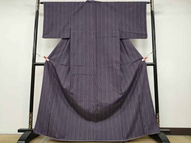 平和屋着物●上質な紬　よろけ縞　正絹　逸品　CAAY4886ut