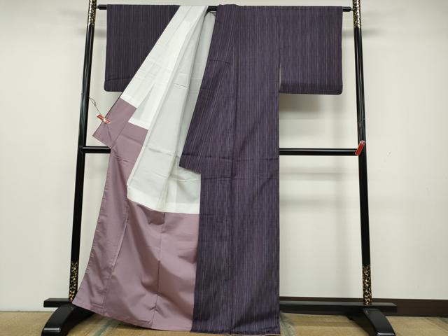 平和屋着物●上質な紬　よろけ縞　正絹　逸品　CAAY4886ut