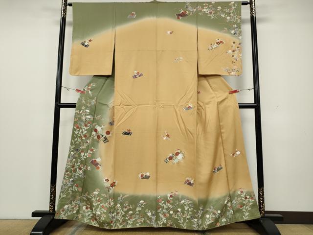 平和屋着物●訪問着　花筏　暈し染め　金銀彩　正絹　逸品　CAAY4888ut