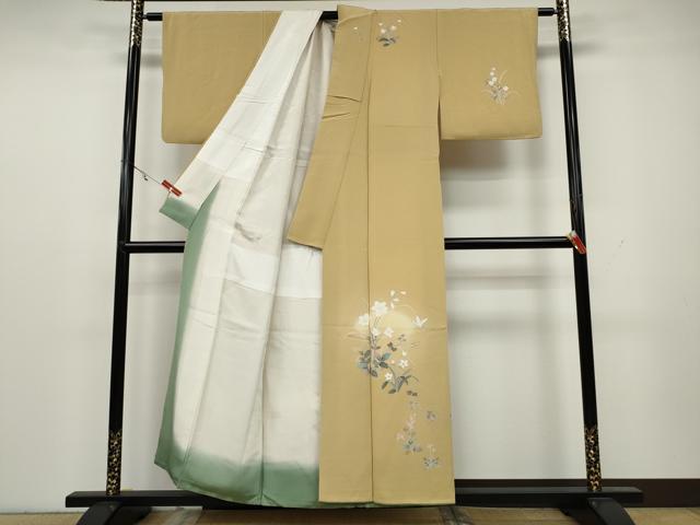 平和屋着物●訪問着　友禅　作家物　飛鳥草花文　蛍暈し　正絹　逸品　CAAY4893ut