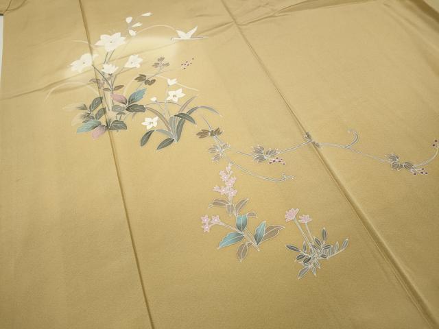 平和屋着物●訪問着　友禅　作家物　飛鳥草花文　蛍暈し　正絹　逸品　CAAY4893ut