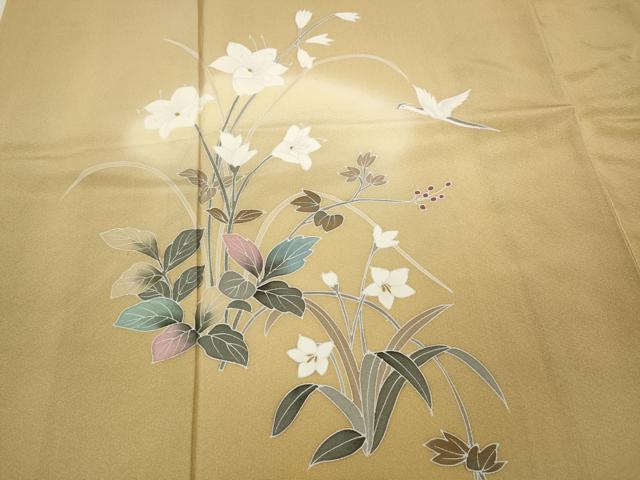 平和屋着物●訪問着　友禅　作家物　飛鳥草花文　蛍暈し　正絹　逸品　CAAY4893ut