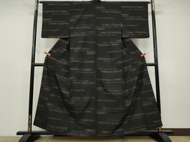 平和屋着物●本場大島紬　9マルキ　横段文　正絹　逸品　CAAY4896ut