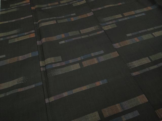 平和屋着物●本場大島紬　9マルキ　横段文　正絹　逸品　CAAY4896ut