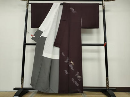 平和屋着物●訪問着　草花文　金彩　正絹　逸品　CAAY4897ut
