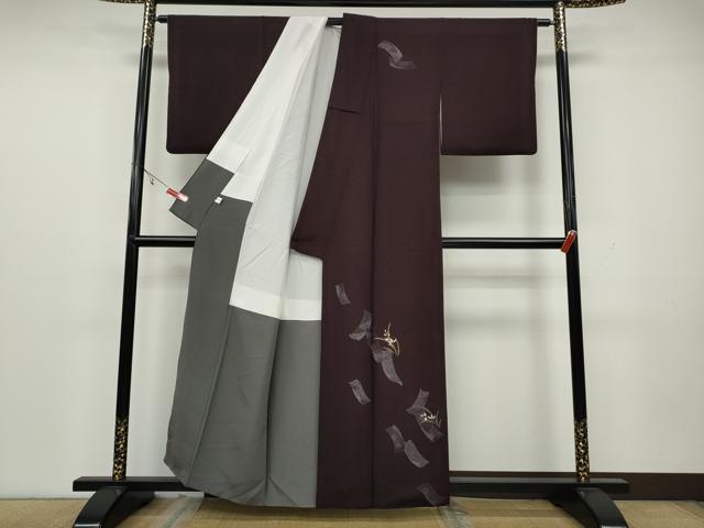 平和屋着物●訪問着　草花文　金彩　正絹　逸品　CAAY4897ut