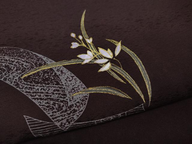 平和屋着物●訪問着　草花文　金彩　正絹　逸品　CAAY4897ut