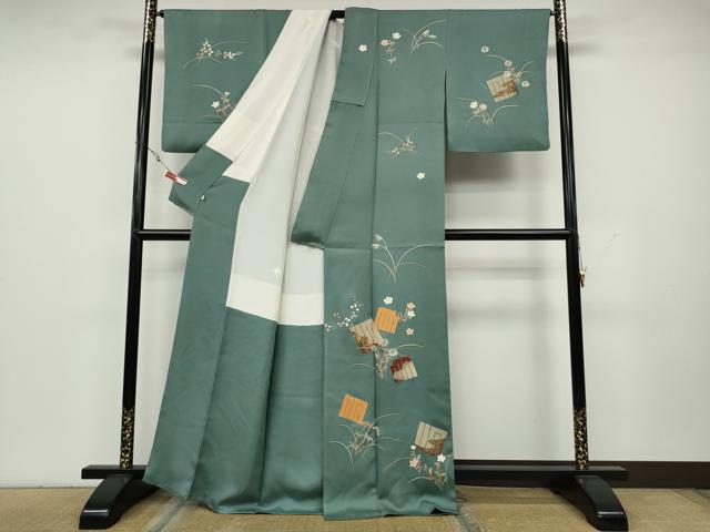 平和屋着物●訪問着 駒刺繍 源氏香花文 金彩 正絹 逸品 CAAY4901ut