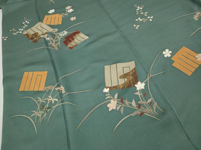 平和屋着物●訪問着 駒刺繍 源氏香花文 金彩 正絹 逸品 CAAY4901ut