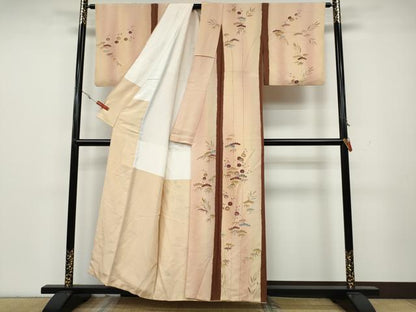 平和屋着物●訪問着　駒刺繍　絞り　松竹梅　金彩　正絹　逸品　CAAY4903ut