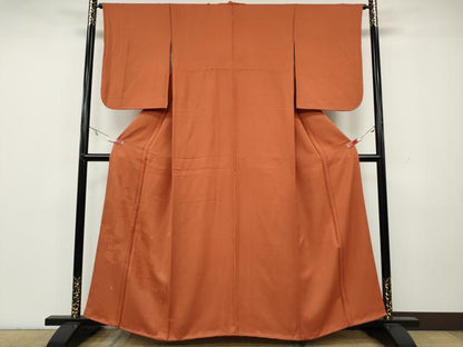 平和屋着物●豪華色留袖 五木ひろし 人物花文 照柿色 正絹 逸品 CAAY4904ut