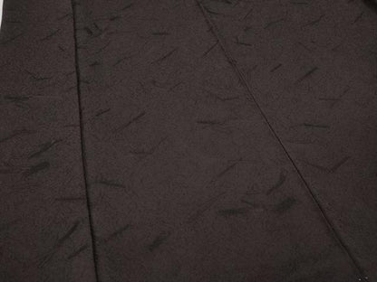 平和屋着物●上質な色無地 草木地紋 鉄黒色 正絹 逸品 CAAY4905ut
