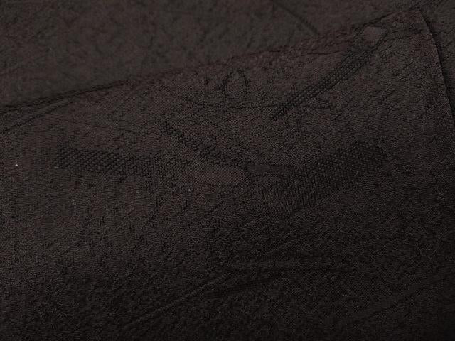 平和屋着物●上質な色無地 草木地紋 鉄黒色 正絹 逸品 CAAY4905ut