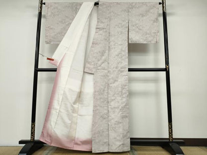 平和屋着物●上質な紬　麻の葉文様　正絹　逸品　CAAY4910ut