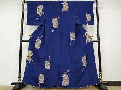 平和屋着物●上質なお召　吉祥文　金糸　正絹　逸品　未使用　CAAY4912ut
