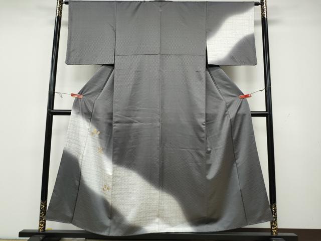 平和屋着物●訪問着　刺繍　舞葉文　暈し染め　金糸　正絹　逸品　CAAY4913ut