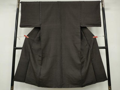 平和屋着物●男性　紬　格子柄　正絹　逸品　未使用　CAAY4923ut