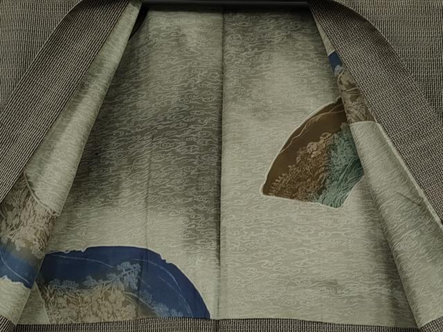 平和屋着物●男性　本場大島紬　アンサンブル　80亀甲　総詰め　正絹　逸品　CAAY4925ut