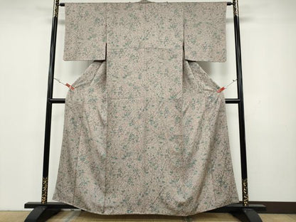 平和屋着物●上質な小紋　草花文　正絹　逸品　CAAY4928ut
