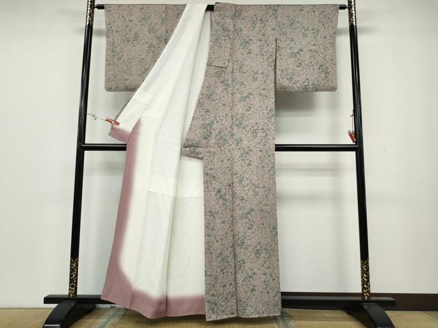 平和屋着物●上質な小紋　草花文　正絹　逸品　CAAY4928ut