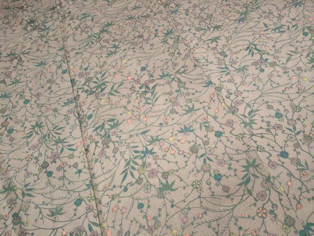 平和屋着物●上質な小紋　草花文　正絹　逸品　CAAY4928ut