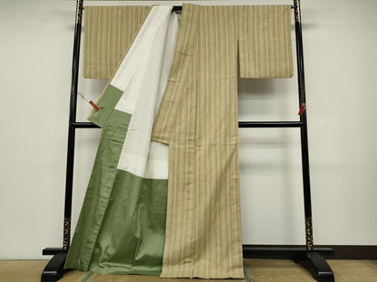 平和屋着物●上質な紬　間道　正絹　逸品　CAAY4942ut