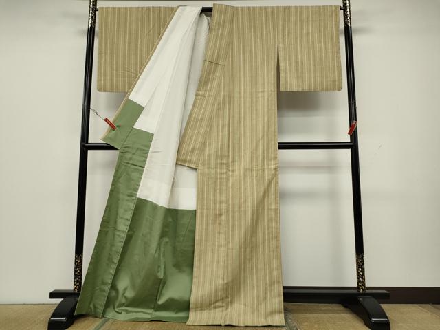 平和屋着物●上質な紬　間道　正絹　逸品　CAAY4942ut
