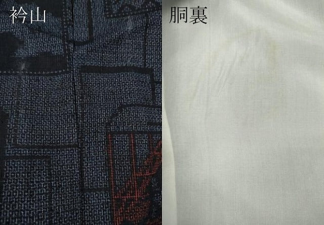平和屋着物●結城紬 100亀甲 破れ色紙重ね風景文 正絹 逸品 CAAY4954ut