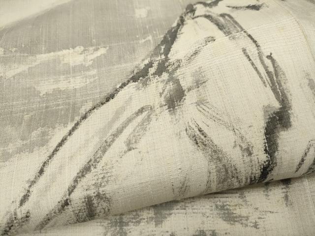 平和屋着物●訪問着　作家物　紬地　手描き　遠山文　正絹　逸品　CAAY4961ut