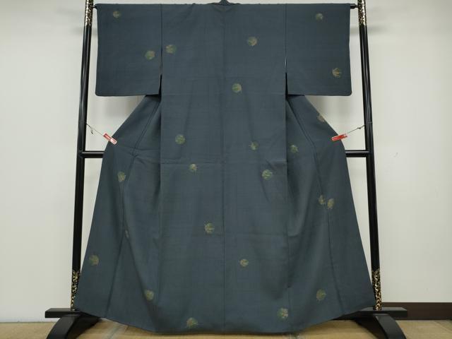 平和屋着物●上質な紬 草花丸文 金彩 正絹 逸品 CAAY4963ut