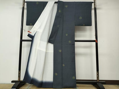 平和屋着物●上質な紬 草花丸文 金彩 正絹 逸品 CAAY4963ut