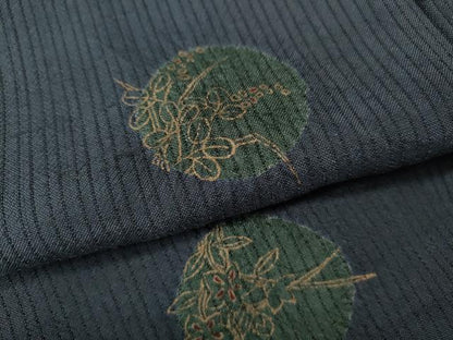 平和屋着物●上質な紬 草花丸文 金彩 正絹 逸品 CAAY4963ut