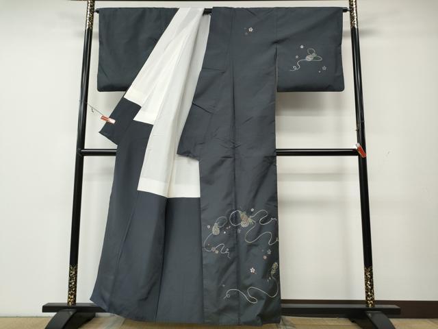 平和屋着物●中国三大刺繍 スワトウ刺繍 訪問着 本場大島紬 瓢箪花文 正絹 逸品 CAAY4967ut