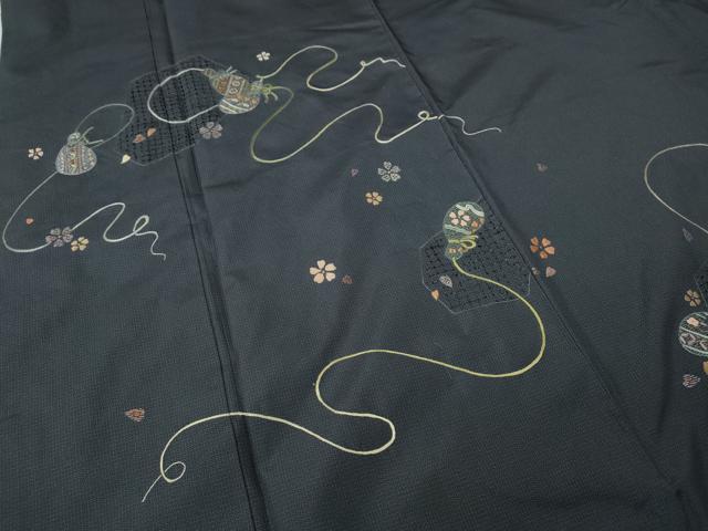 平和屋着物●中国三大刺繍 スワトウ刺繍 訪問着 本場大島紬 瓢箪花文 正絹 逸品 CAAY4967ut