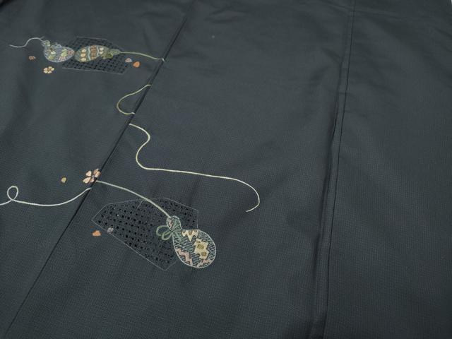 平和屋着物●中国三大刺繍 スワトウ刺繍 訪問着 本場大島紬 瓢箪花文 正絹 逸品 CAAY4967ut