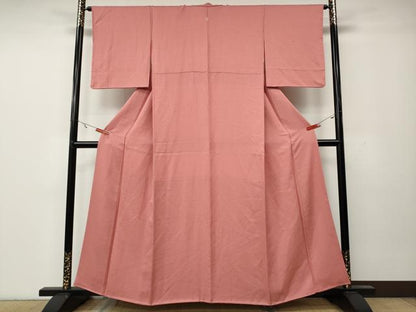 平和屋着物●上質な色無地　霞地紋　薄紅色　正絹　逸品　CAAY4972ut