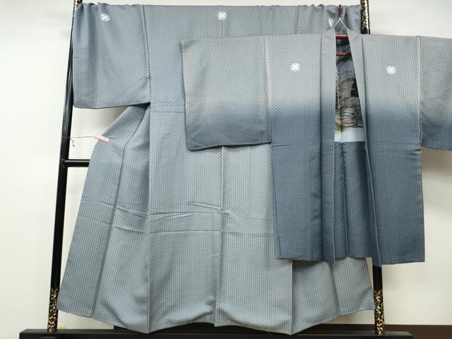 平和屋着物●男性 色紋付・羽織セット 菱繋ぎ地紋 羽織：暈し染め キングサイズ 正絹 逸品 CAAY4978ut