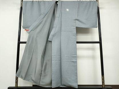 平和屋着物●男性 色紋付・羽織セット 菱繋ぎ地紋 羽織：暈し染め キングサイズ 正絹 逸品 CAAY4978ut