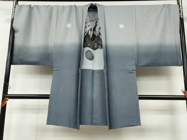平和屋着物●男性 色紋付・羽織セット 菱繋ぎ地紋 羽織：暈し染め キングサイズ CAAY4979ut