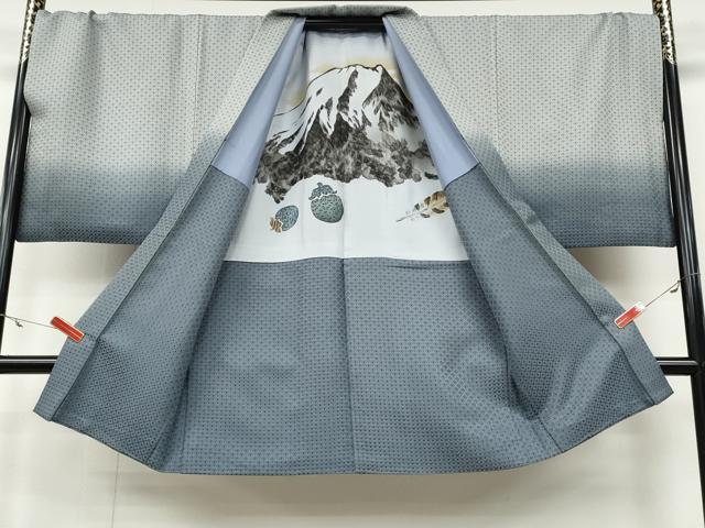 平和屋着物●男性 色紋付・羽織セット 菱繋ぎ地紋 羽織：暈し染め キングサイズ CAAY4979ut