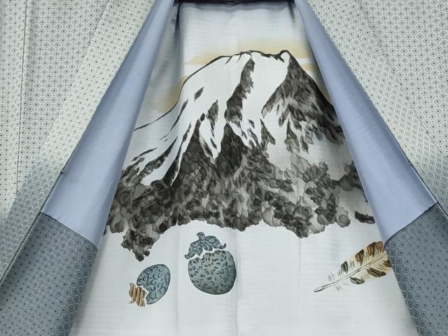 平和屋着物●男性 色紋付・羽織セット 菱繋ぎ地紋 羽織：暈し染め キングサイズ CAAY4979ut