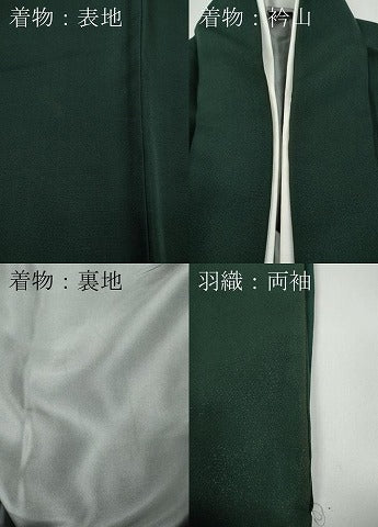 平和屋着物●男性　色紋付・羽織セット　天鵞絨色　羽織：寿光織　泊散らし　金糸　キングサイズ　正絹　逸品　CAAY4980ut