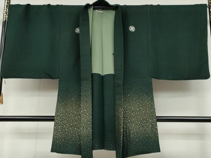 平和屋着物●男性　色紋付・羽織セット　天鵞絨色　羽織：寿光織　泊散らし　金糸　キングサイズ　正絹　逸品　CAAY4980ut
