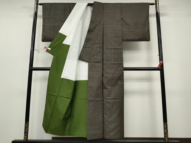 平和屋着物●本場大島紬　龍郷絣　秋名バラ　正絹　逸品　CAAY4990ut