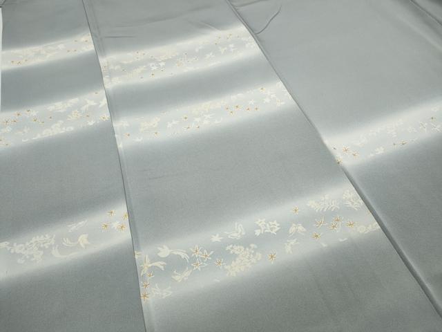 平和屋着物●訪問着 刺繍 横段花鳥蝶文 暈し染め 金彩 正絹 逸品 CAAY5001ut