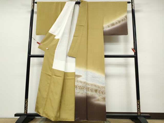 平和屋着物●訪問着 作家物 流水吉祥文 暈し染め 鈴乃屋扱い 正絹 逸品 未使用 CAAY5002ut